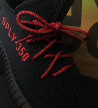 Load image into Gallery viewer, Rot-schwarze Rope-Schnürsenkel von One-Up – robuste, runde Schnürsenkel für Sneaker, Sport- und Freizeitschuhe.